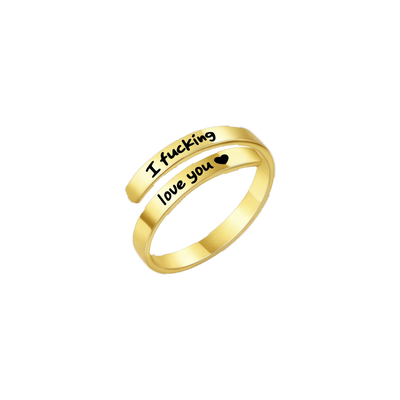 I f♡cking love you-ring i guld