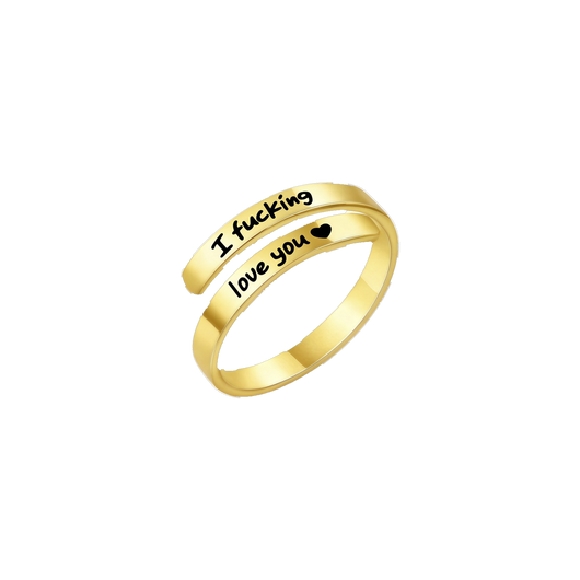 I f♡cking love you-ring i guld