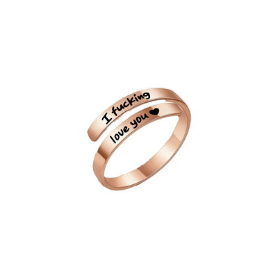 I f♡cking love you-ring i roséguld