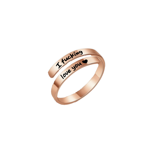 I f♡cking love you-ring i roséguld