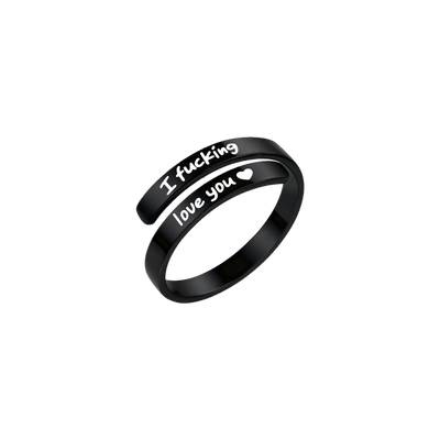 I f♡cking love you-ring i svart