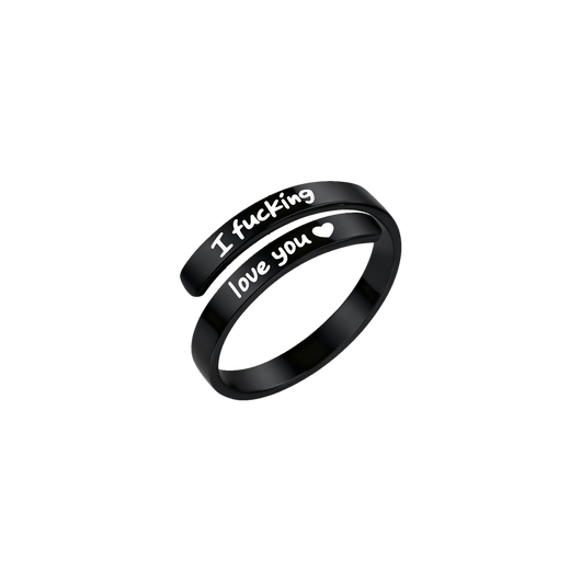 I f♡cking love you-ring i svart